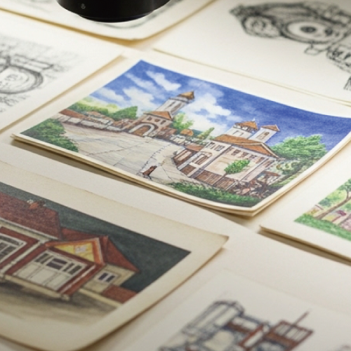 CMYKアートスキャン、複数枚を一度で撮影。