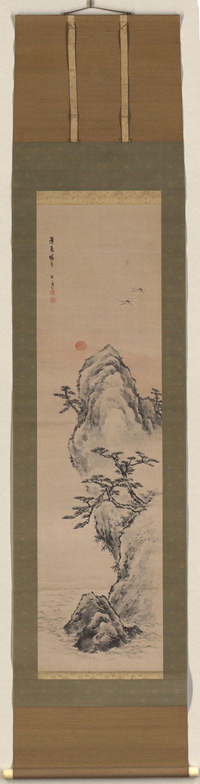 掛け軸,鈴木百年,蓬莱山の図